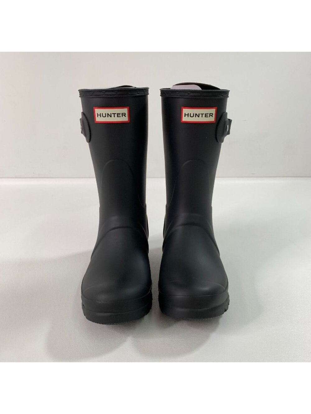 Hunter Women's Short Rain Boots Black Size 6 Waterproof Adjustable Strap